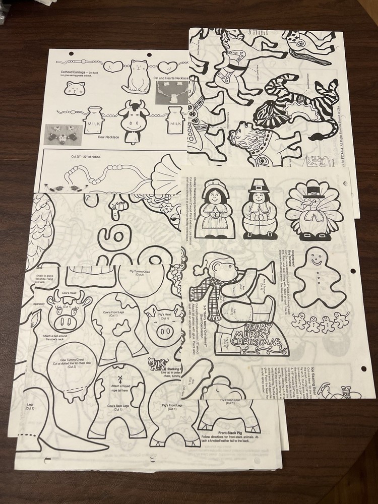 Woodworking & Scroll Saw Pattern Club 30 Large Pattern Sheets Holidays Animals