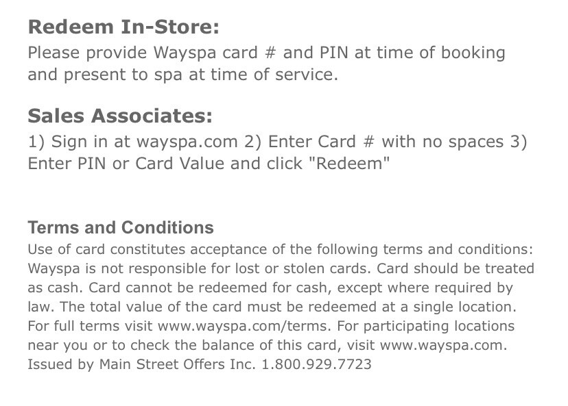 One $25 Wayspa.com Gift Card