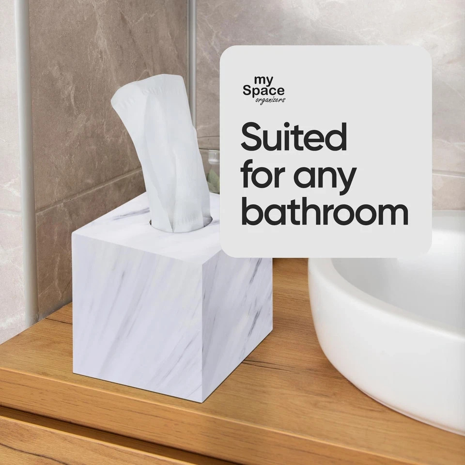 Tissue Box Cover Holder Square Marble Square,