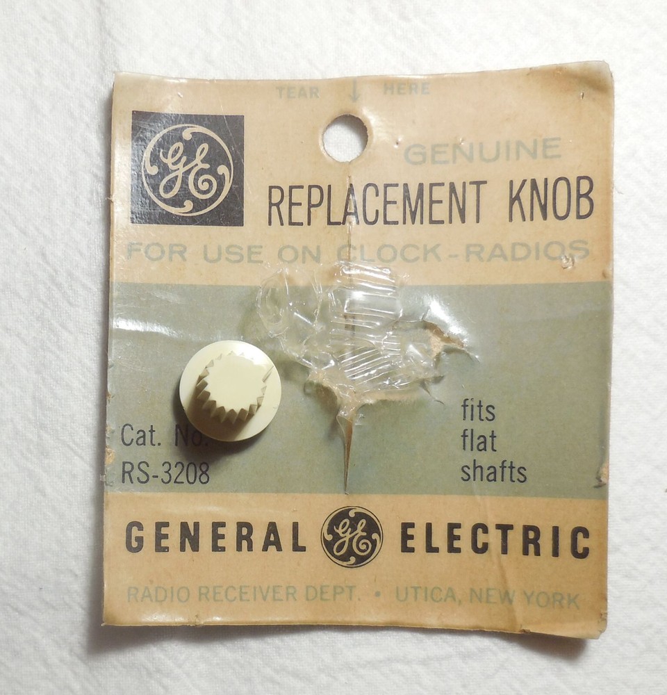 NOS G.E. Clock Knob RS-3208 Flat Shaft