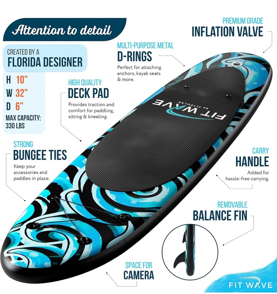 FITWAVE Paddle Board 9.5ft + Kit