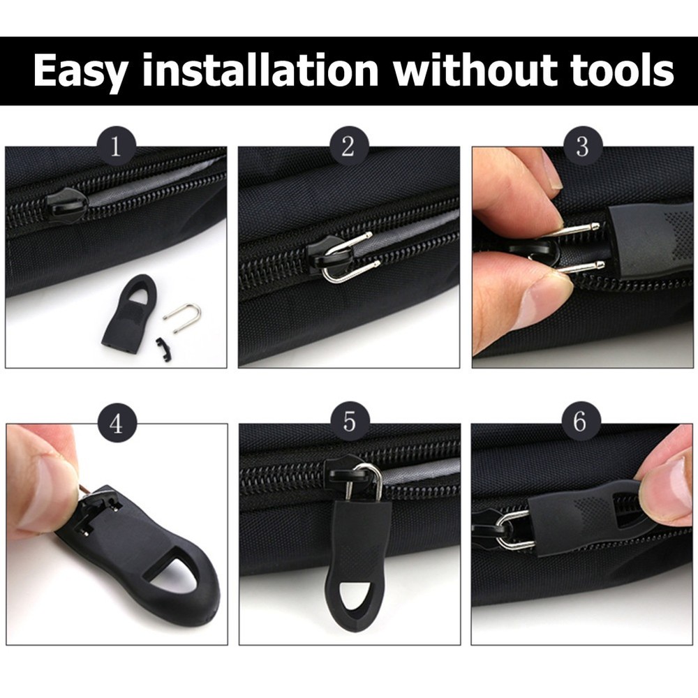 12 Pcs Replaceable Zipper Heads Removable Pull Universal Replacement