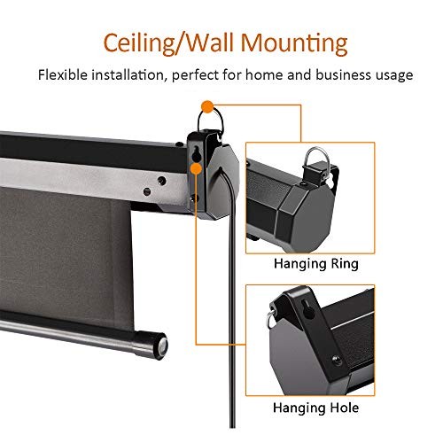 Auto Motorized Projector Screen with Remote Control, 120 inch, 120 Inch Black