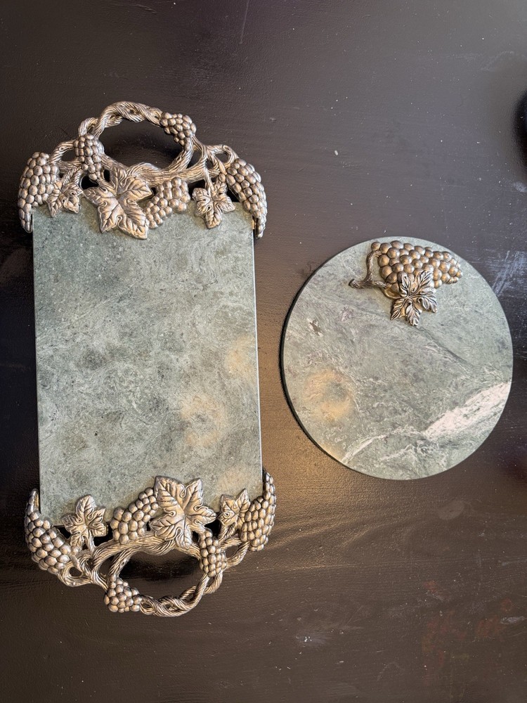 Going Silver Art Co Marble Charcuterie Board Set