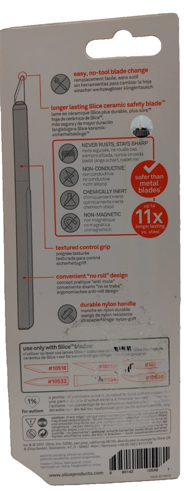 SLICE 10548 Precision Knife Ceramic Triangular Blade 3/4" Replaceable