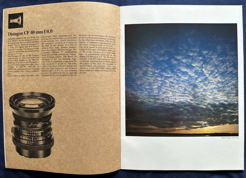 Hasselblad Lenses sales brochure
