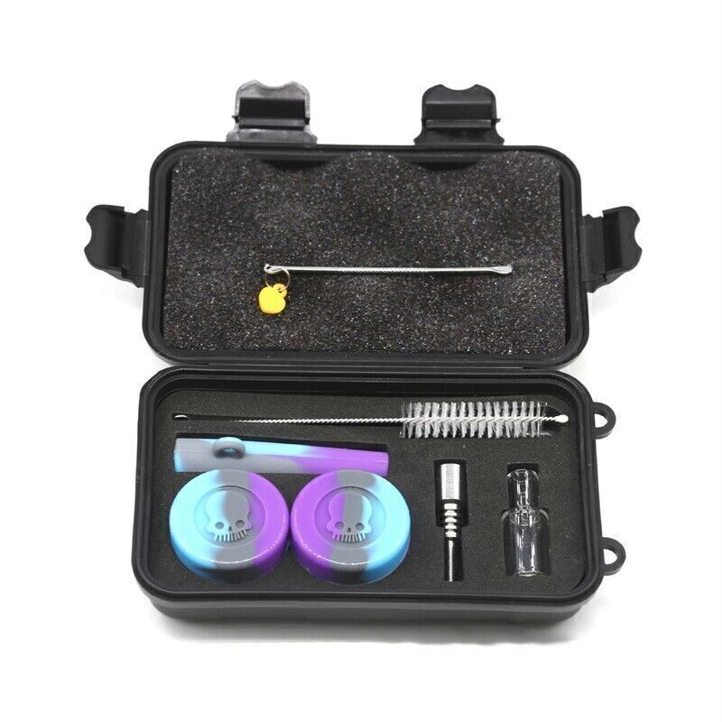 Random Color Silicone Pipe + Metal Accessory Set with Storage Case Durable