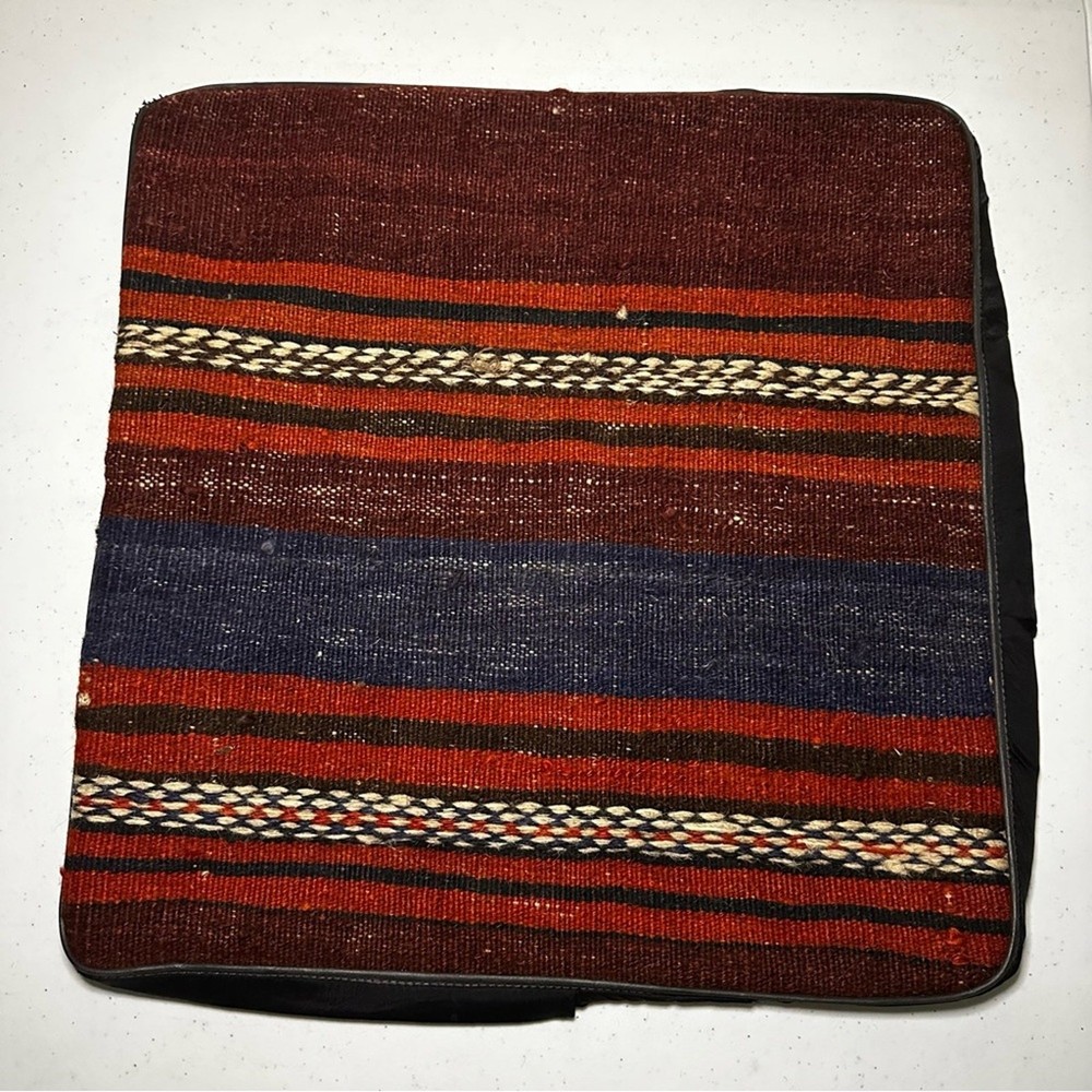 Handwoven Wool Kilim Face Throw Pillow Cover