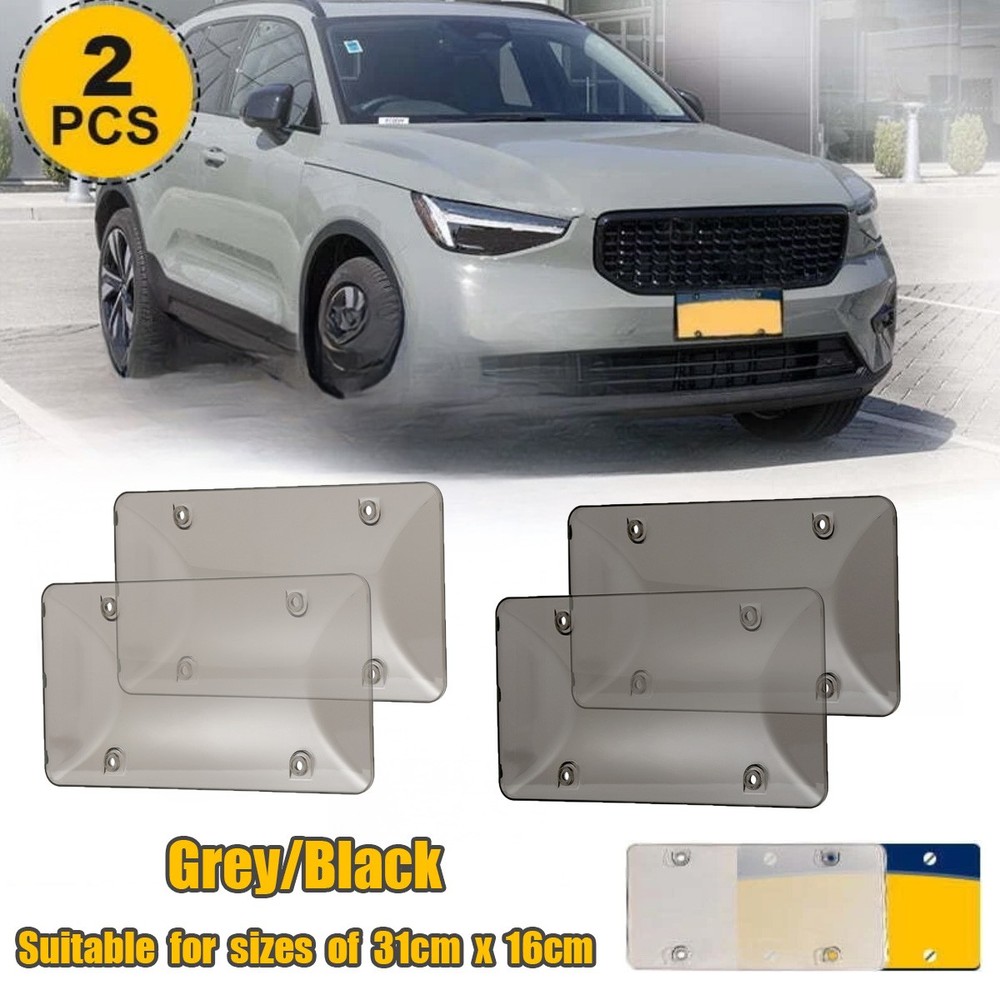 2Pcs Unbreakable License Plate Bubble Covers Universal Fitment Protector License