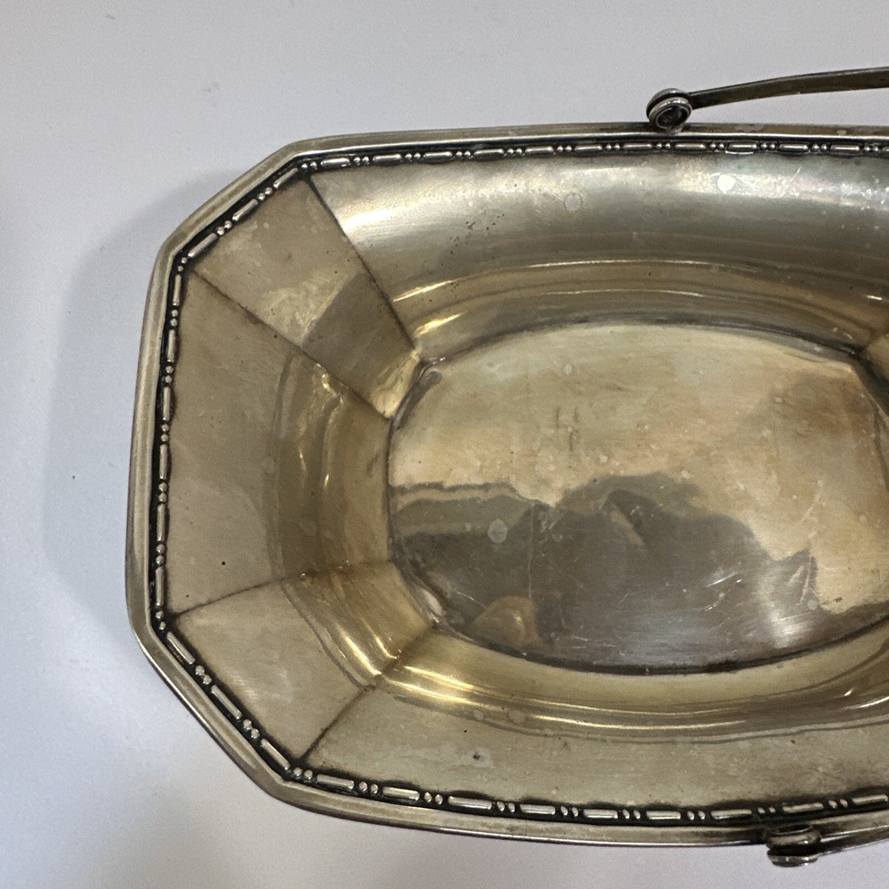 WEBSTER STERLING SILVER HANDLED BASKET BOWL ART DECO