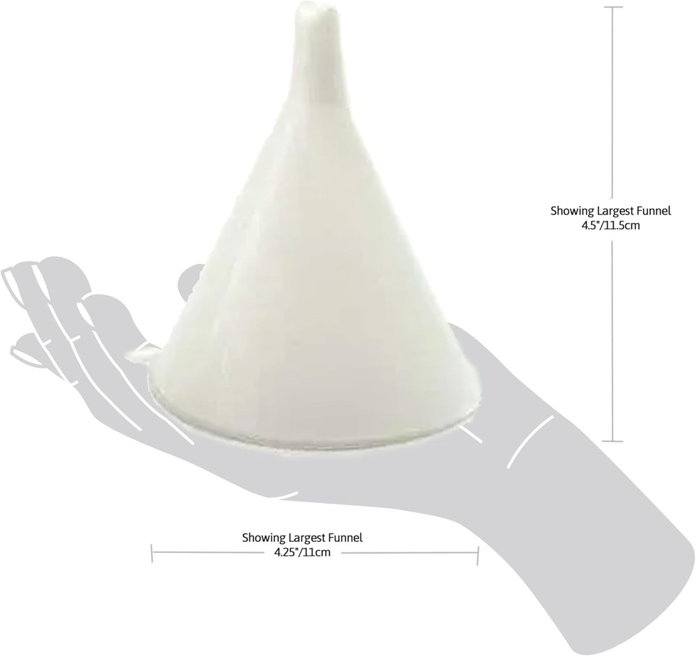 White Plastic Funnels Set of 3 - Versatile Kitchen Tool for All Sizes