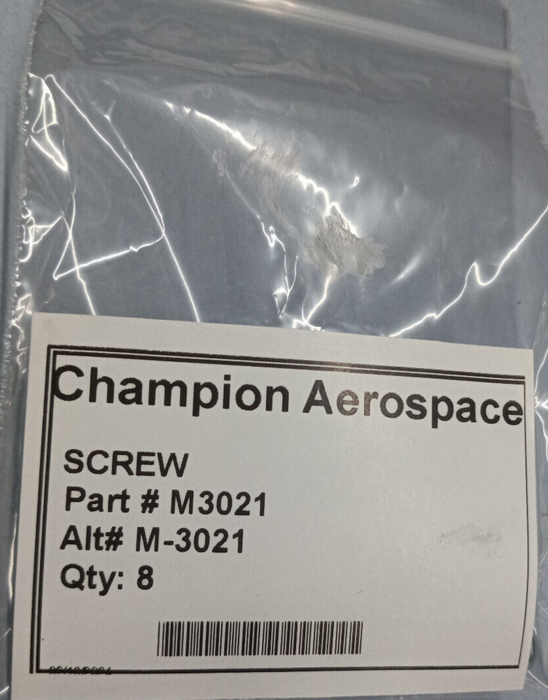 Champion Aerospace P/N M3021 SCREW (8/PACK)