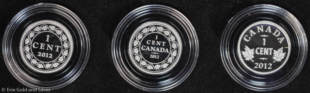 2012 1c Canada Farewell 1-Cent Silver Commemorative 5 Coin Set