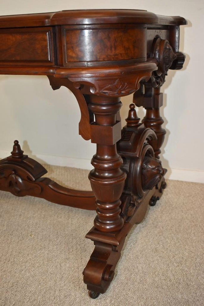 Victorian Walnut Library Table Belter Style