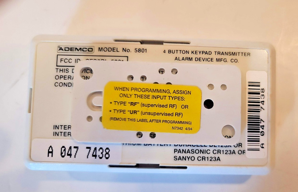 Ademco 5801 4 Button Wireless Key Transmitter New in Box