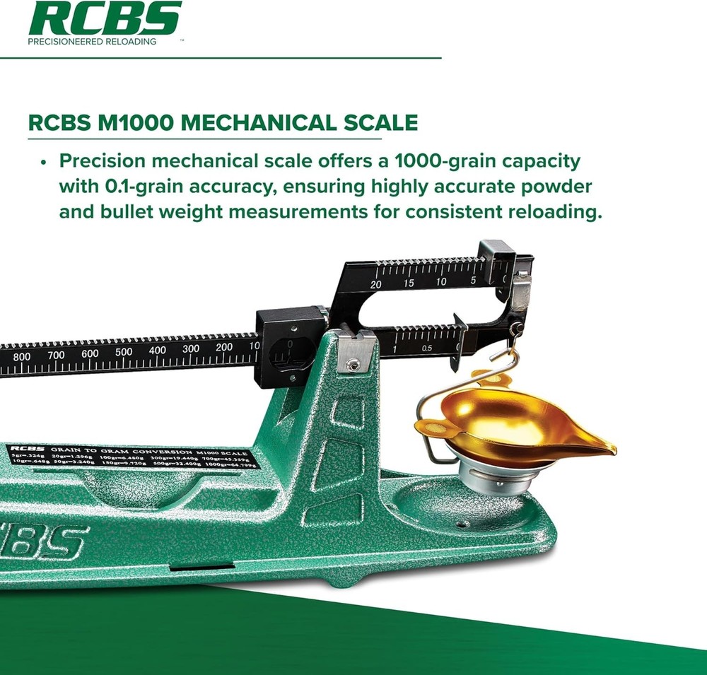 M1000 Mechanical Scale, Precision Mechanical Reloading Scale with 1000 Grain ...