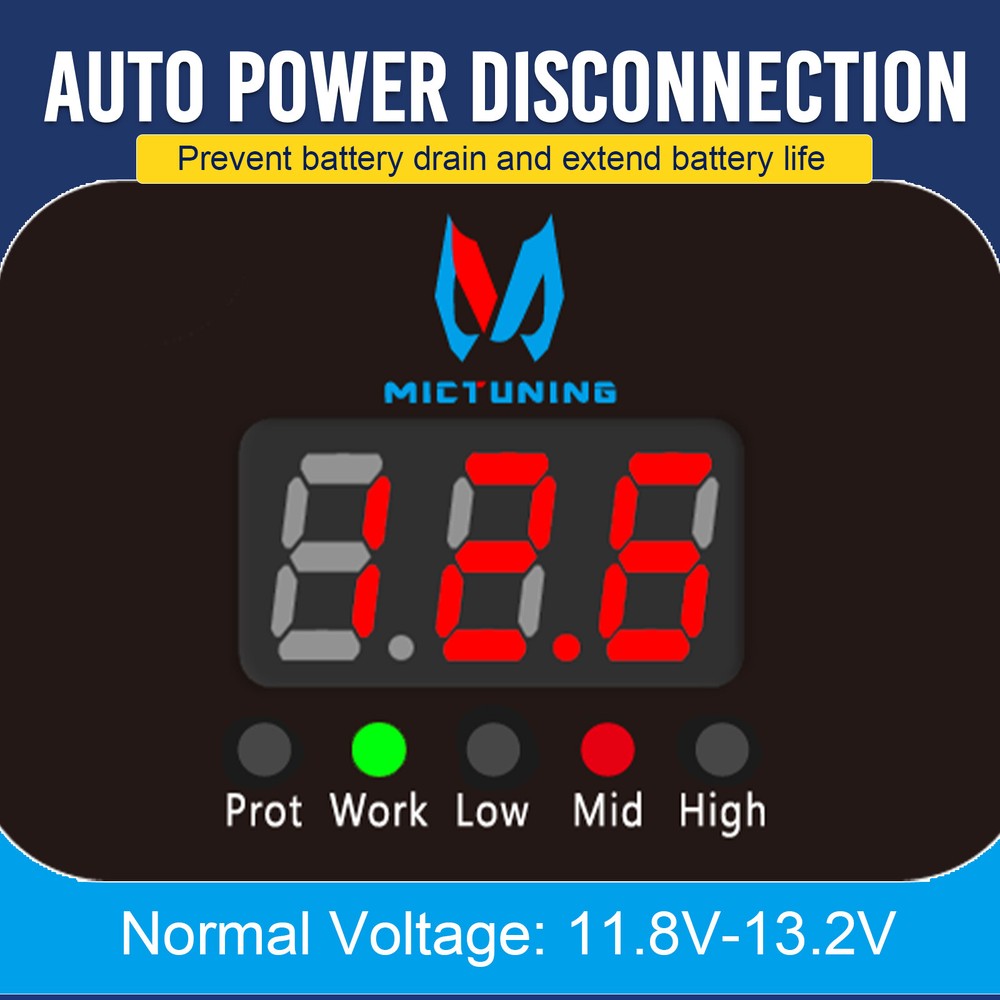 Remote Battery Disconnect Switch 240A Kill Switch LED Voltmeter Display, 12/24v