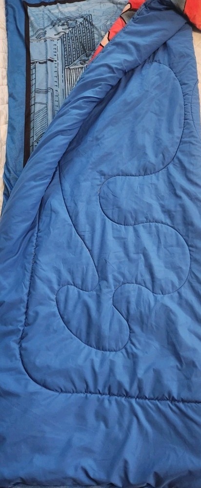 Superman Comforter/Blanket, Approx. 59 X 83 (Single?) Plain Blue In Back