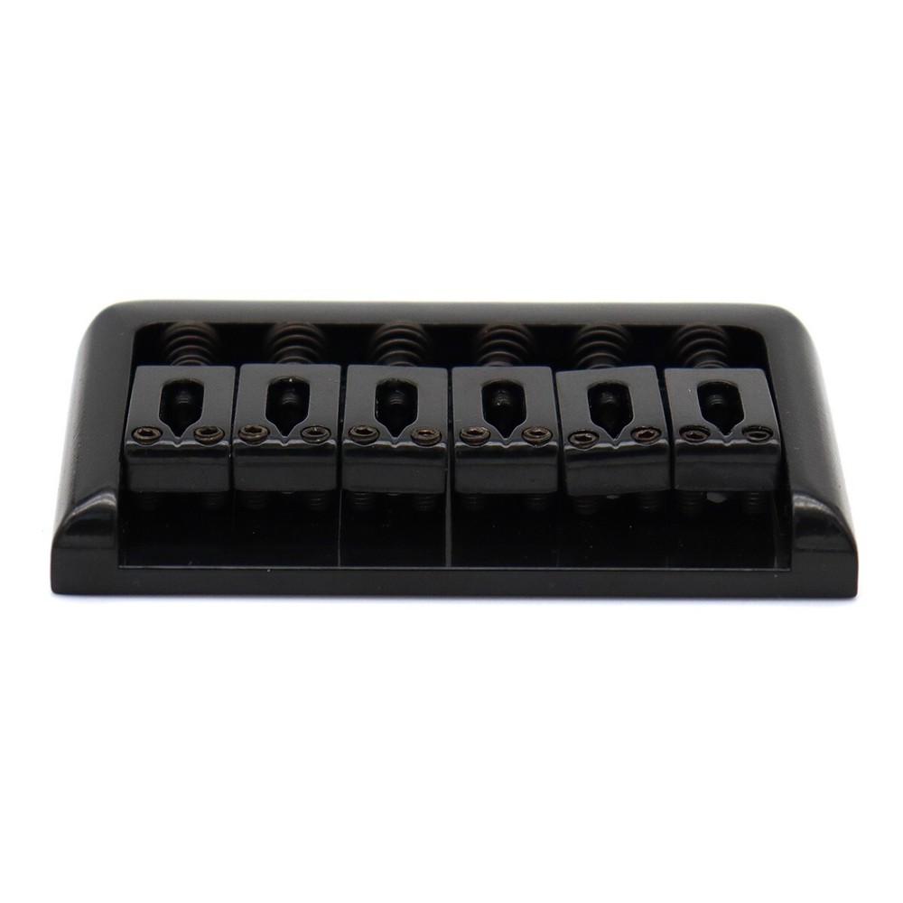 6-String Electric Guitar Bridge, Metal Guitar Hardtail Fixed Bridge Black