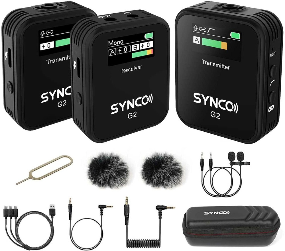 SYNCO G2(A2) Wireless Lavalier Microphone System For Camera Tablet Phone Vlog