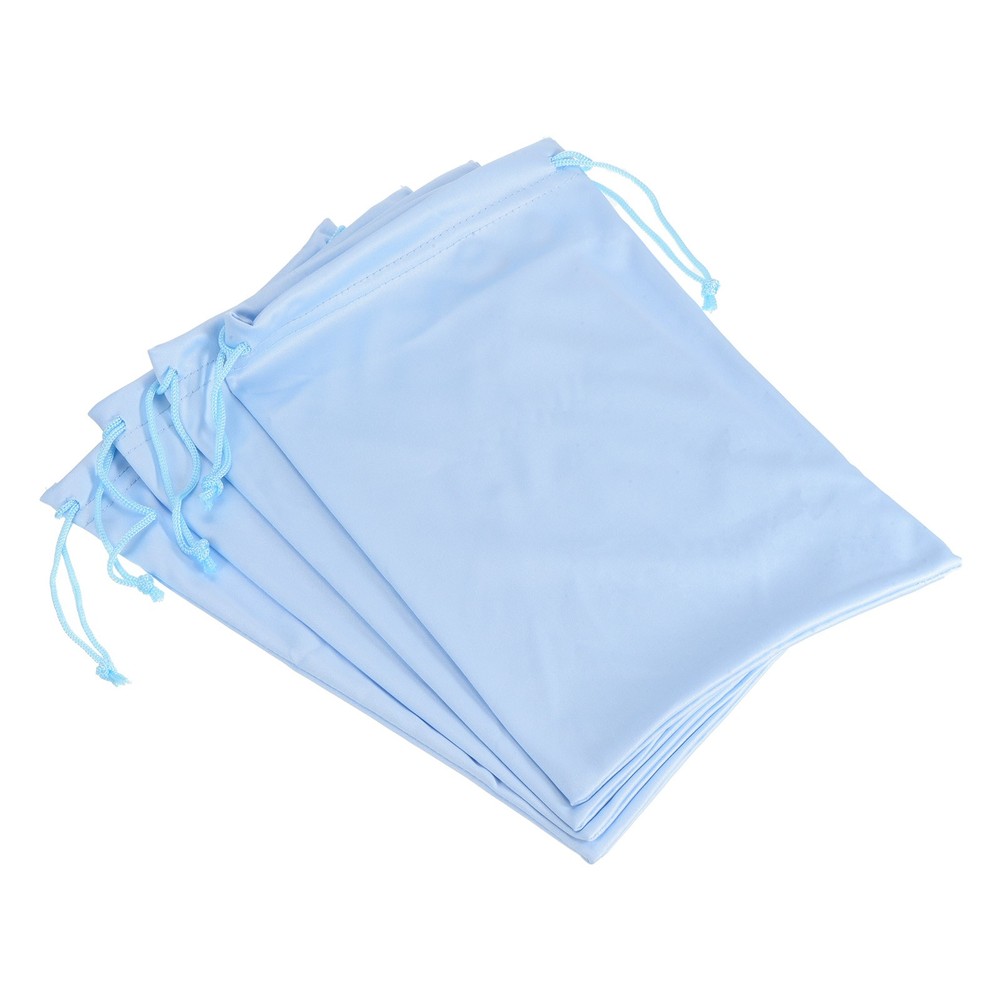 Ski Goggle Bag, 4 Pack Microfiber Snow Goggles Case Drawstring Pouch Pale Blue