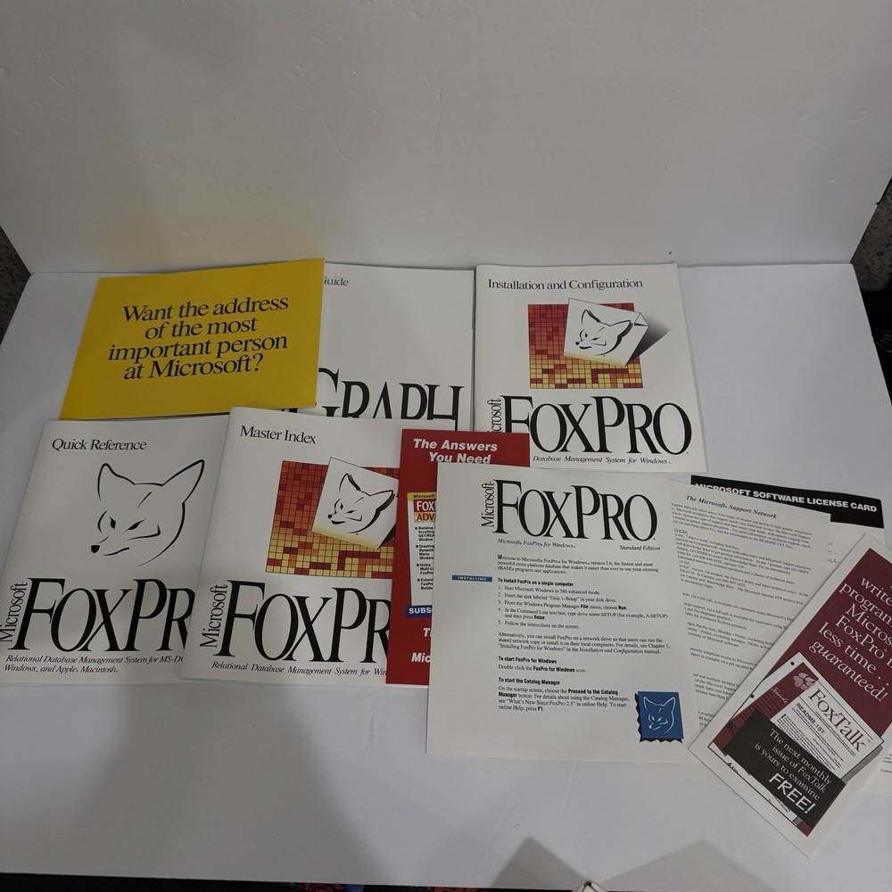 RARE Vintage Microsoft Dev Software Lot Visual Basic C++ FoxPro Promo NFR Box