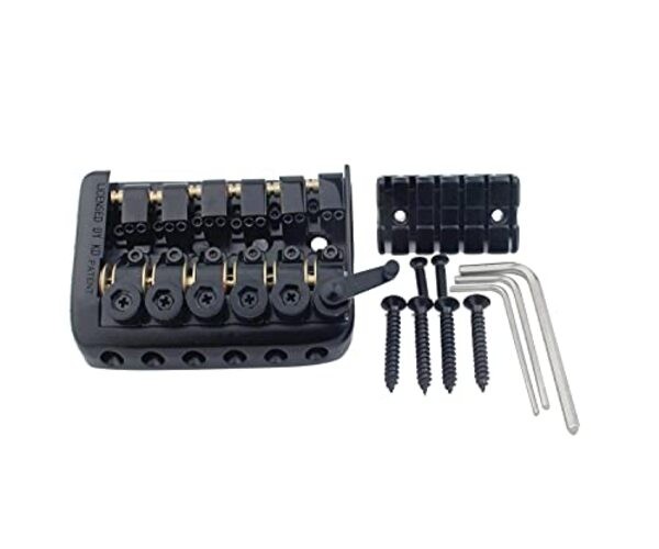 6 String Saddle Headless Guitar Bridge Tailpiece With Worm Involved String