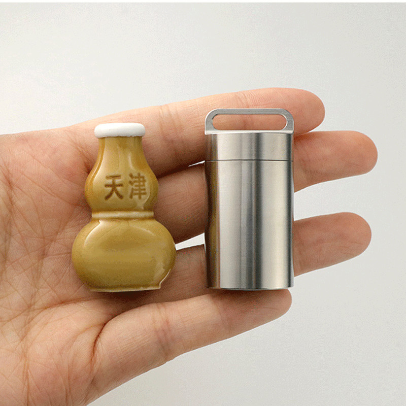 EDC Titanium Alloy Waterproof Pill Case Capsule Seal Container Storage Box