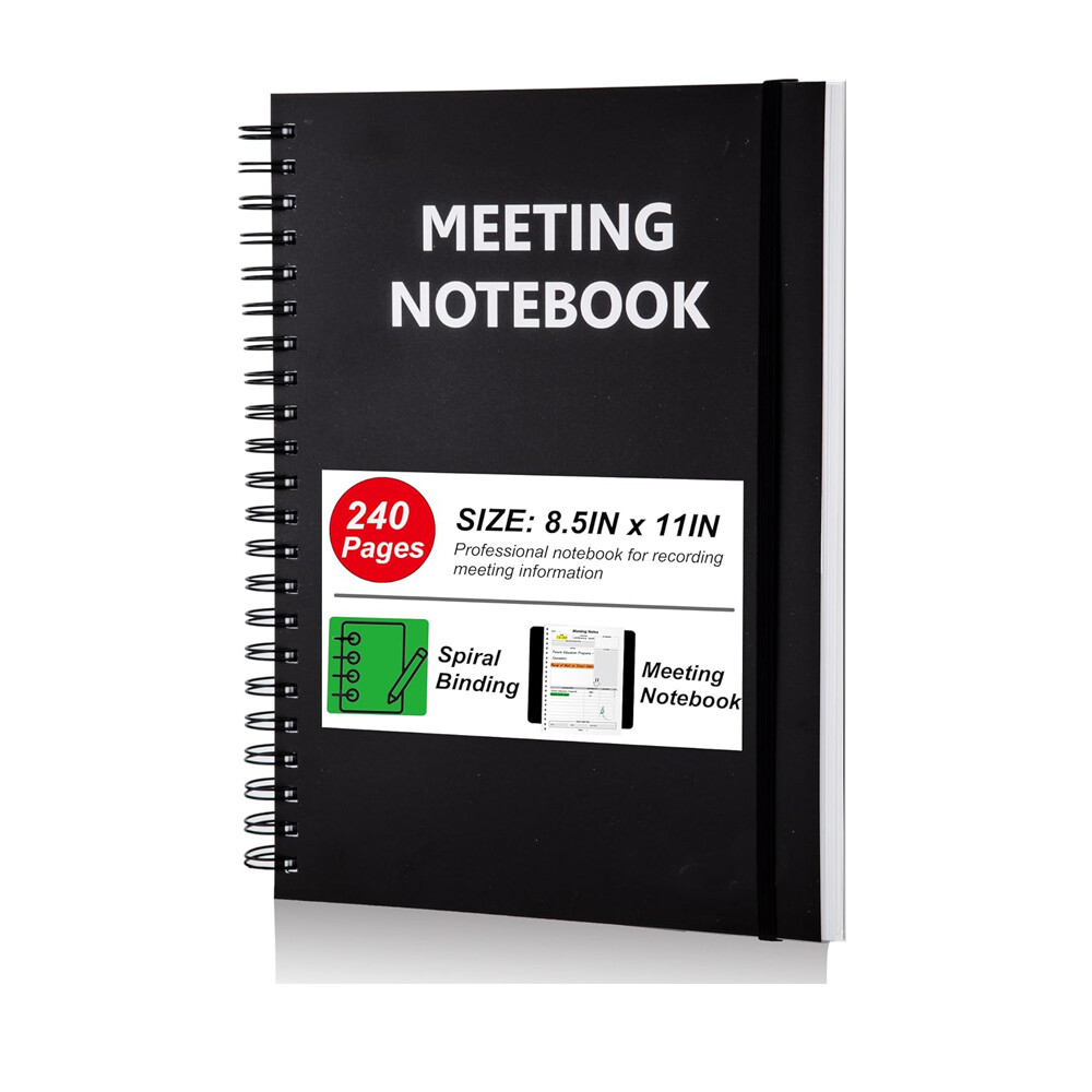 Professional Notebook Spiral Metting Notebook 8.5" X 11" 120 Sheets 2 Pack