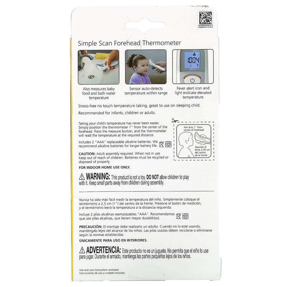 Simple Scan Forehead Thermometer , 1 Count