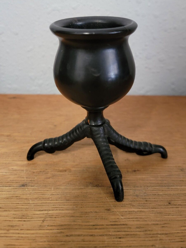 Gothic Cast Iron Talon Bird Claw Foot Small Cauldron Shape Bowl