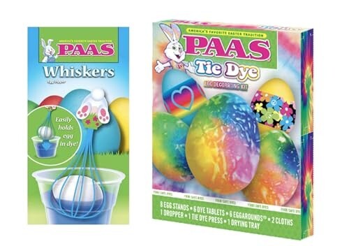 Tie Dye Easter Egg Decorating Kit with Whiskers Egg Dipper Bundle