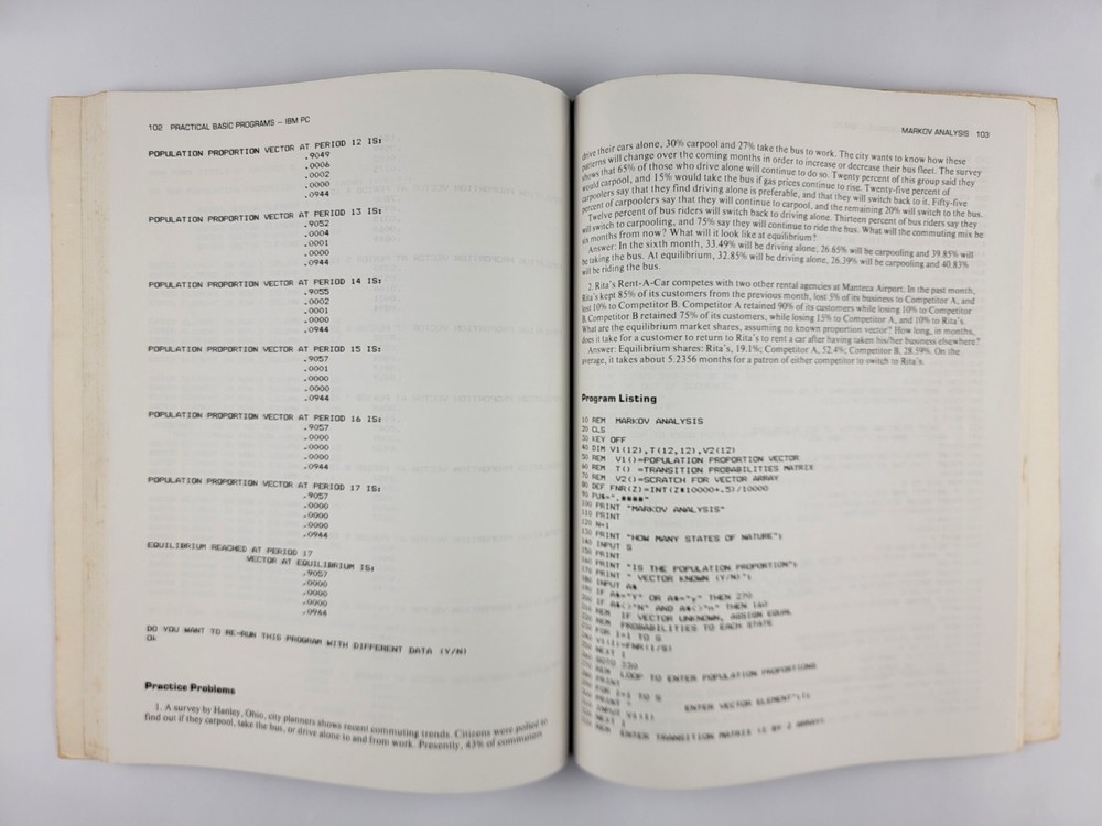 Original Vintage Practical Basic Programs IBM Edition By Lon Poole