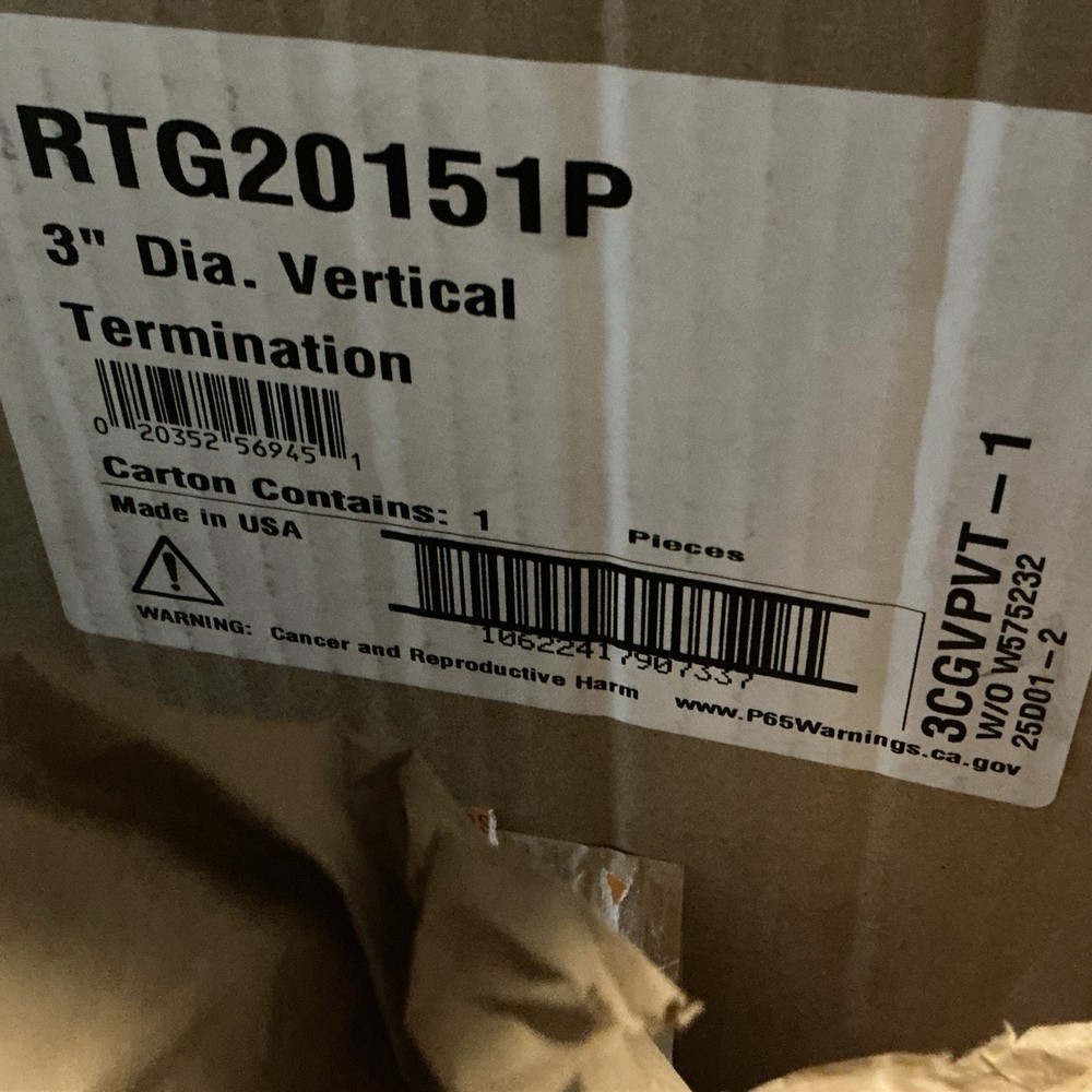 Rheem 3’’ Vertical Concentric Termination Vent Tankless Gas Water Heater RTG2015