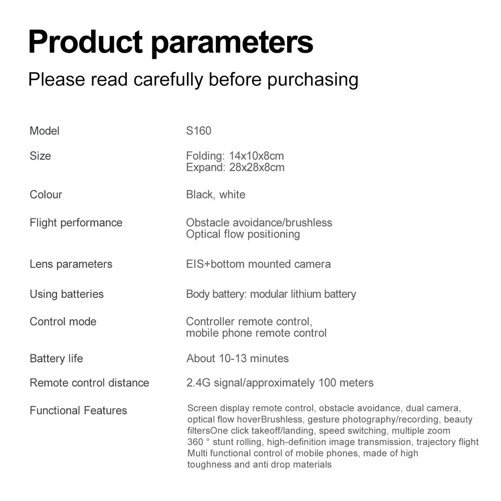 Drone WIFI FPV 4K Dual Camera Obstacle Avoidance Remote Control without Screen