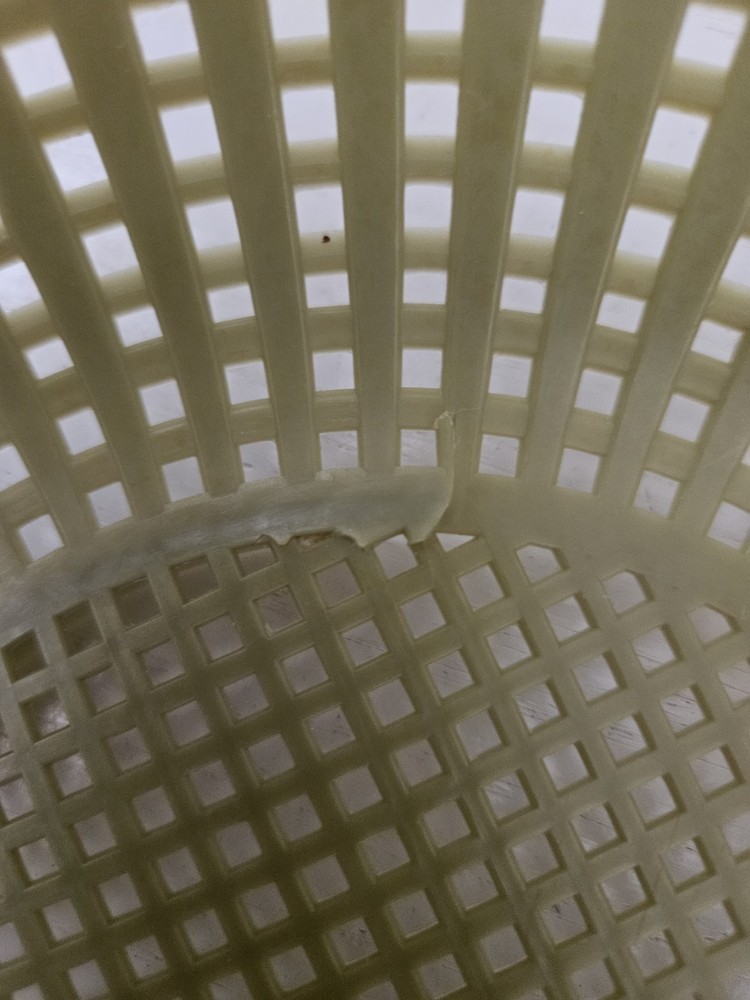 Vintage 1970's Avocado/Olive Green Colander Plastic Strainer Unknown Maker