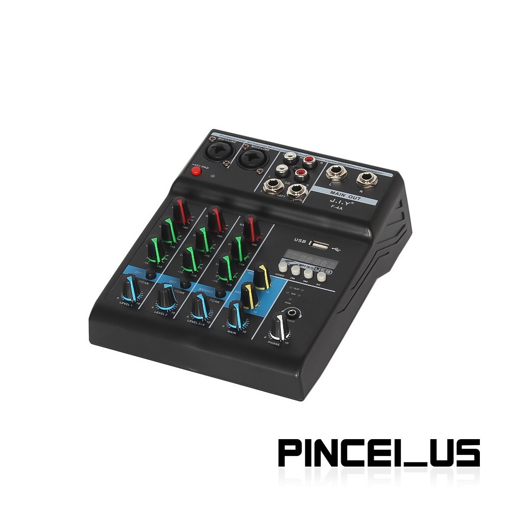 Bluetooth 4-way Tuning Table USB Audio DJ Mixer Reverberation DJ Device