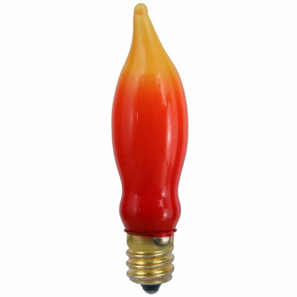 C7 RED ORANGE FLAME RETRO REPLACEMENT CHRISTMAS BULB  LIGHT INTERMEDIATE BASE