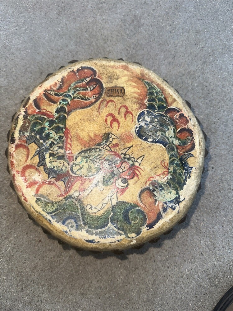 Vintage Chinese Double Sided Tom Tom Ceremonial Drum