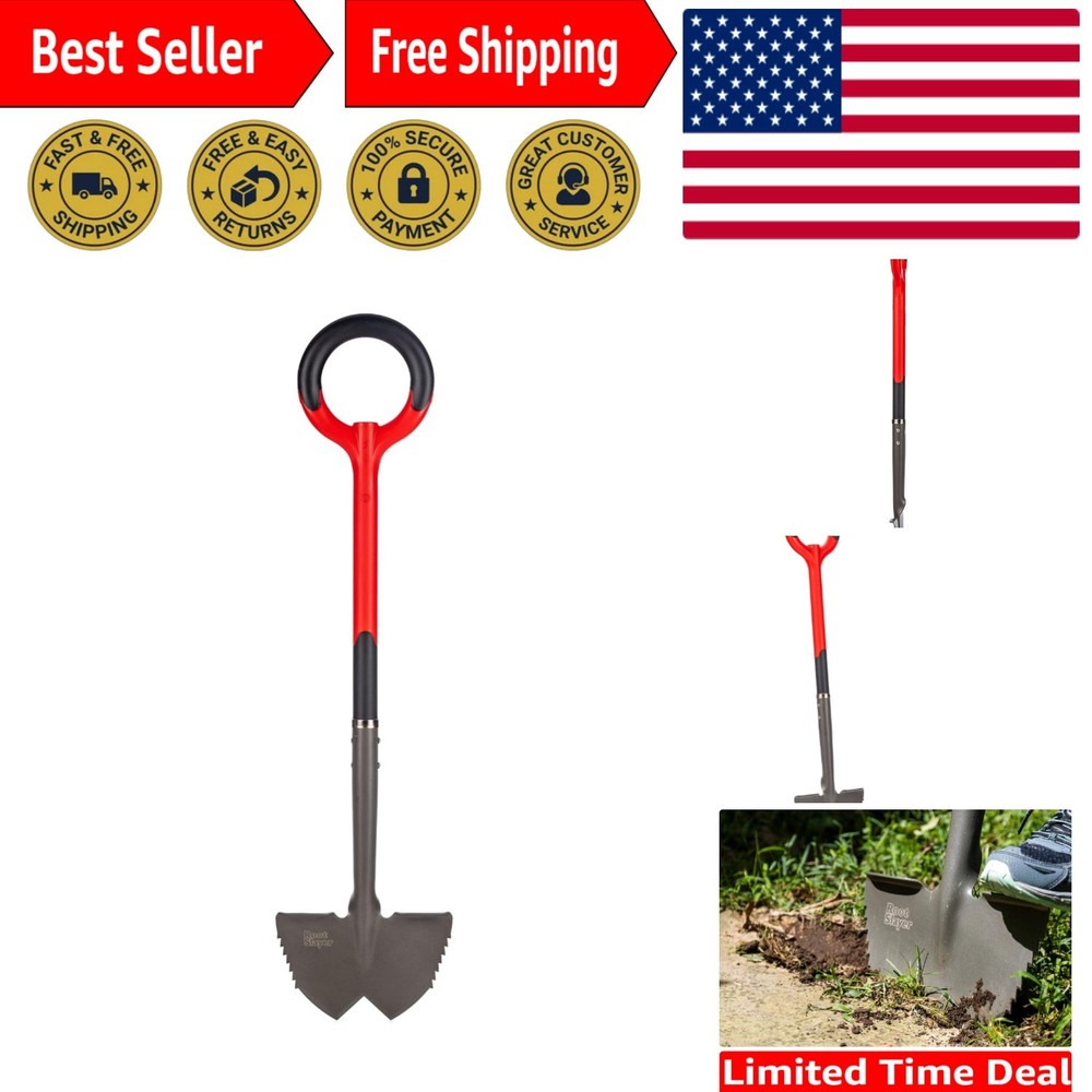 Lightweight Red Edger with Inverted V Blade - Slices Through Sod Effortlessly