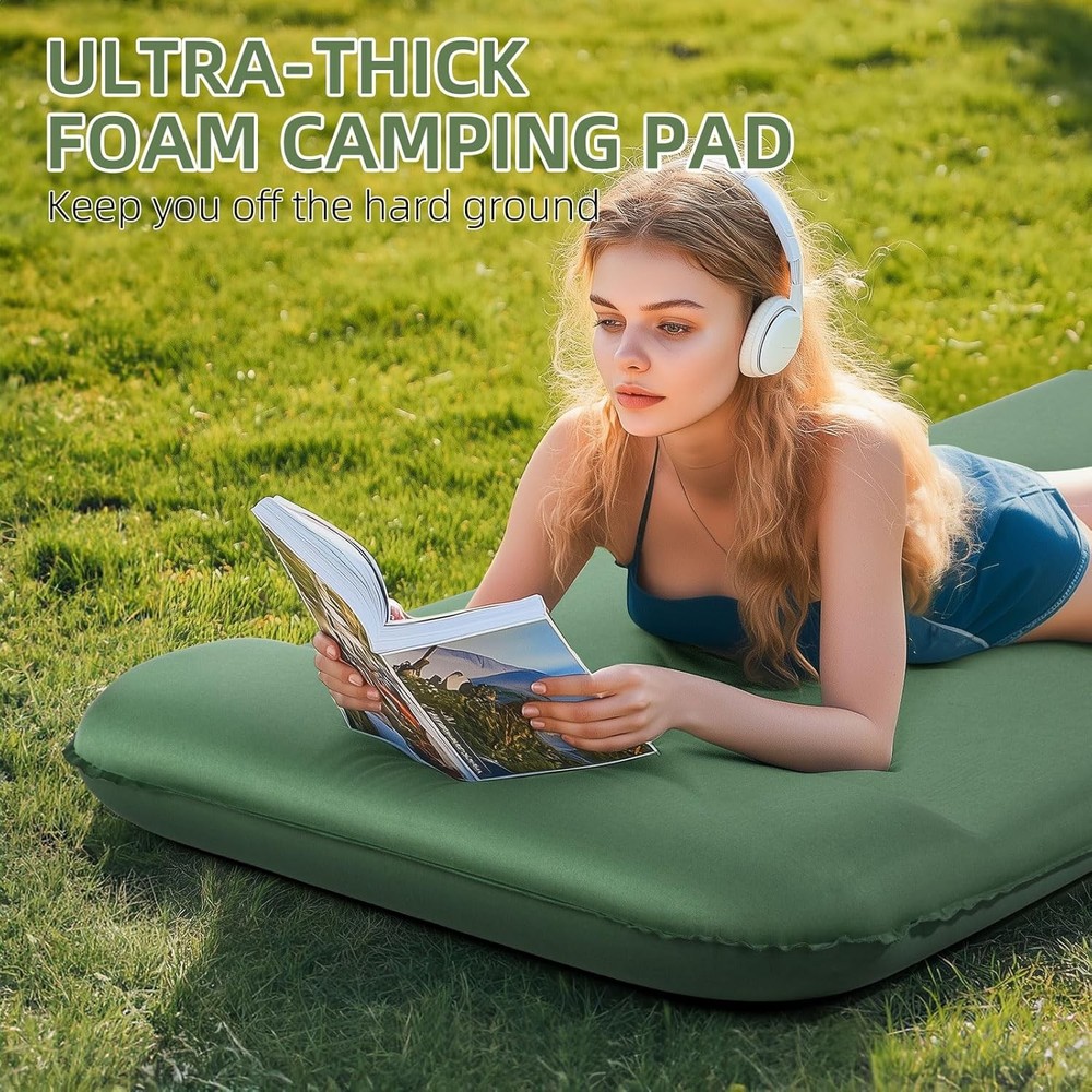 Memory Foam Sleeping Pad, 3.1 Inch Extra Thick Foam Camping Sleeping Pad