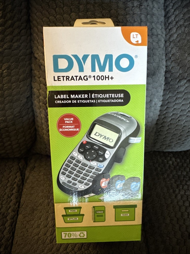 DYMO Portable Printer Handheld Label Maker Black Silver Letratag 100H+ New