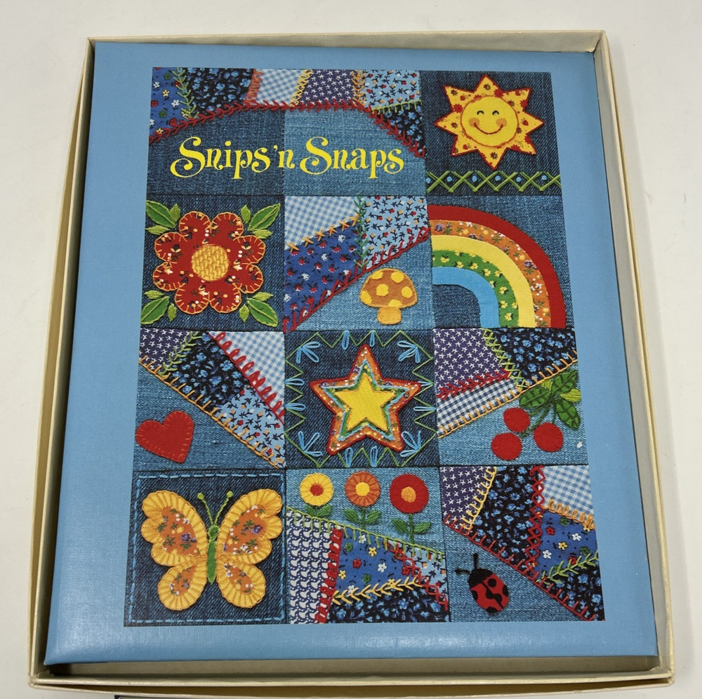 VTG Hallmark Snips'n Snaps Memory Book Keepsake 16 pgs Denim Look Patchwork NWT