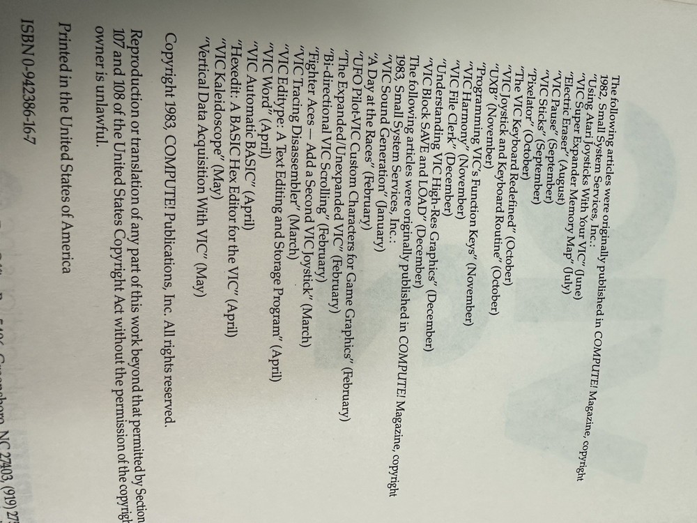 Commodore Vic 20 And Vic 2 Programmer’s Reference Guide