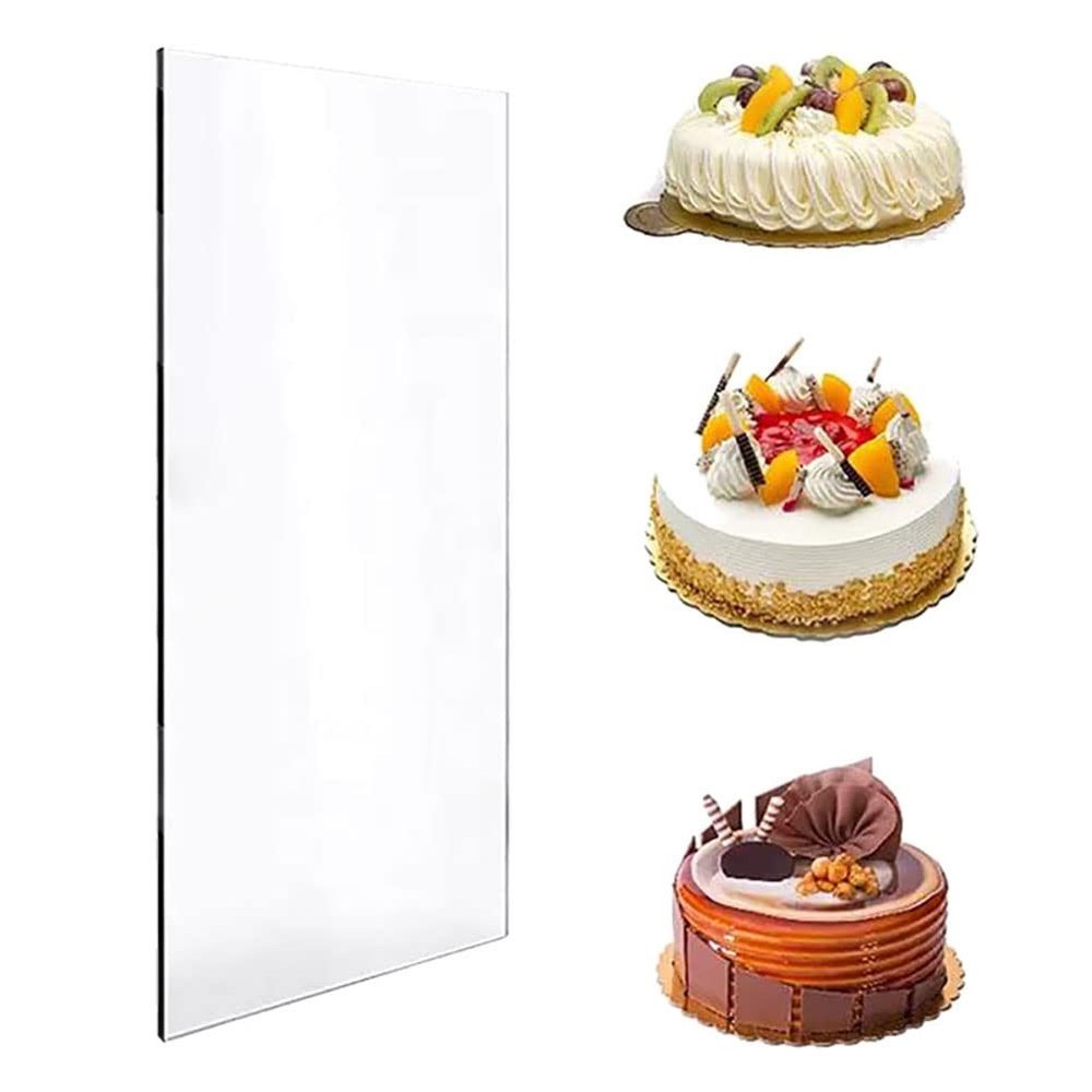 2PCS Clear Acrylic Cake Smoother Scraper 9 Inch Rectangle Icing Frosting Butt...