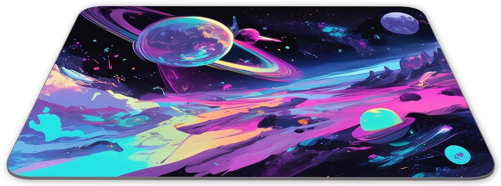 Office Non Slip Rubber Galaxy Planet Rectangular Game Desktop Decorative Mous...