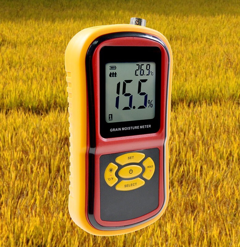 Grain Moisture Meter Tester Temperature and Humidity Detector Data Saving