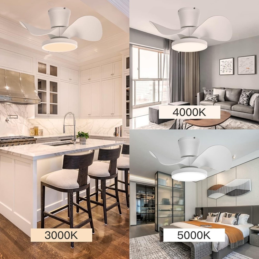 22-Inch Quiet Ceiling Fan with LED Light & Remote Control - Stylish & Functional