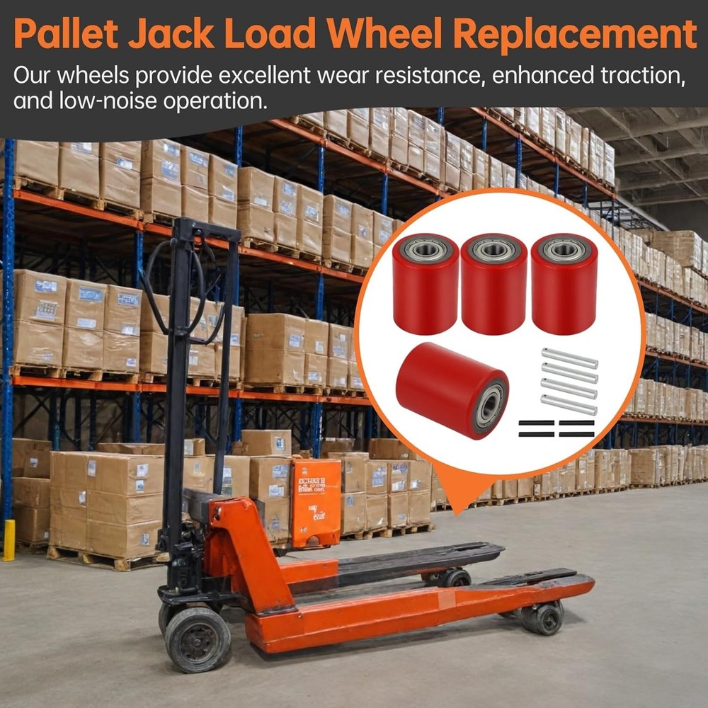 Pallet Jack Load Wheels 3x3.75 Inch 2 Pair