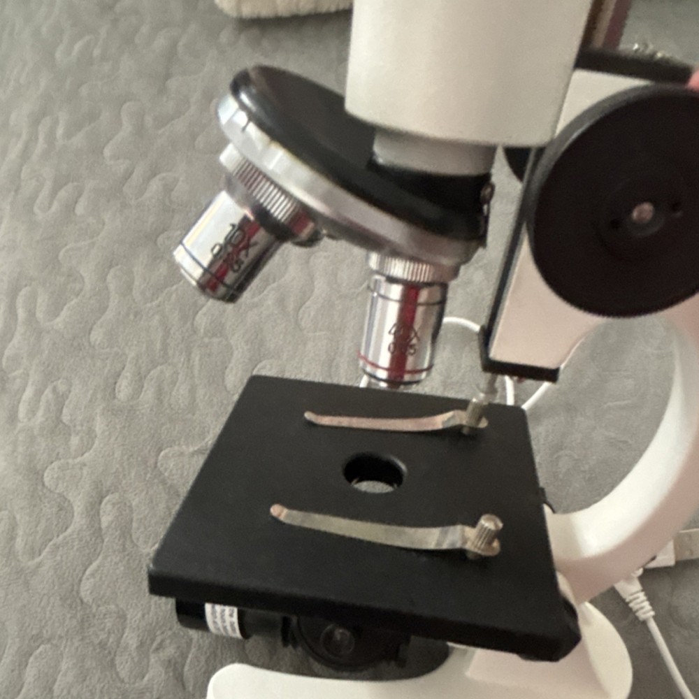 Compound Monocular Upright Microscope with USB Power, White (no eyepiece)